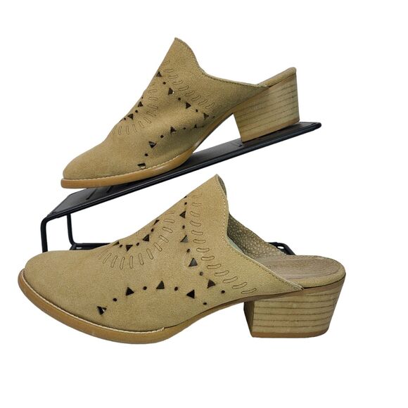 Musse & Cloud Womens Leather Nanette Tan Mules EUR 40 US 9 Western Made in Spain - Picture 1 of 8